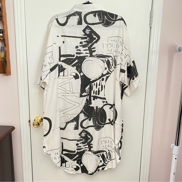 Ella Zhu Women's 1/2 Sleeve Long Shirt with Irregular Hem ( GY1828 ) Size OS - Picture 3 of 14